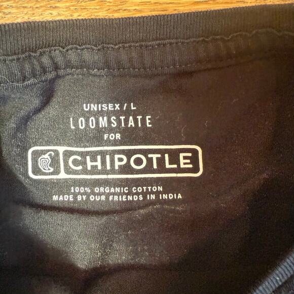 Chipotle As Real As It Gets Fan or Employee Shirt 100% Organic Cotton SZ L - Picture 3 of 5
